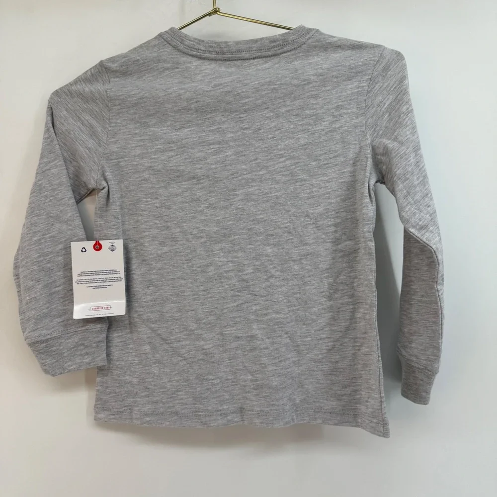 Champion Kids Grey‎ Heather Long Sleeve T Shirt Size 5 C734LK274